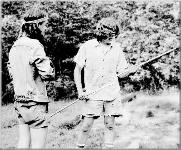 tom and keith play with their poles.  copyright 1981, 1999 kathryn price, kpt/katharsis ink