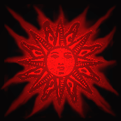Clipart Castle Medieval Sun. Black background version kpt/katharsis ink