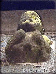 The Holdgate Sheela - Shropshire, Tugford, England.  Picture courtesy of John Harding and Megalithica {click to go there}